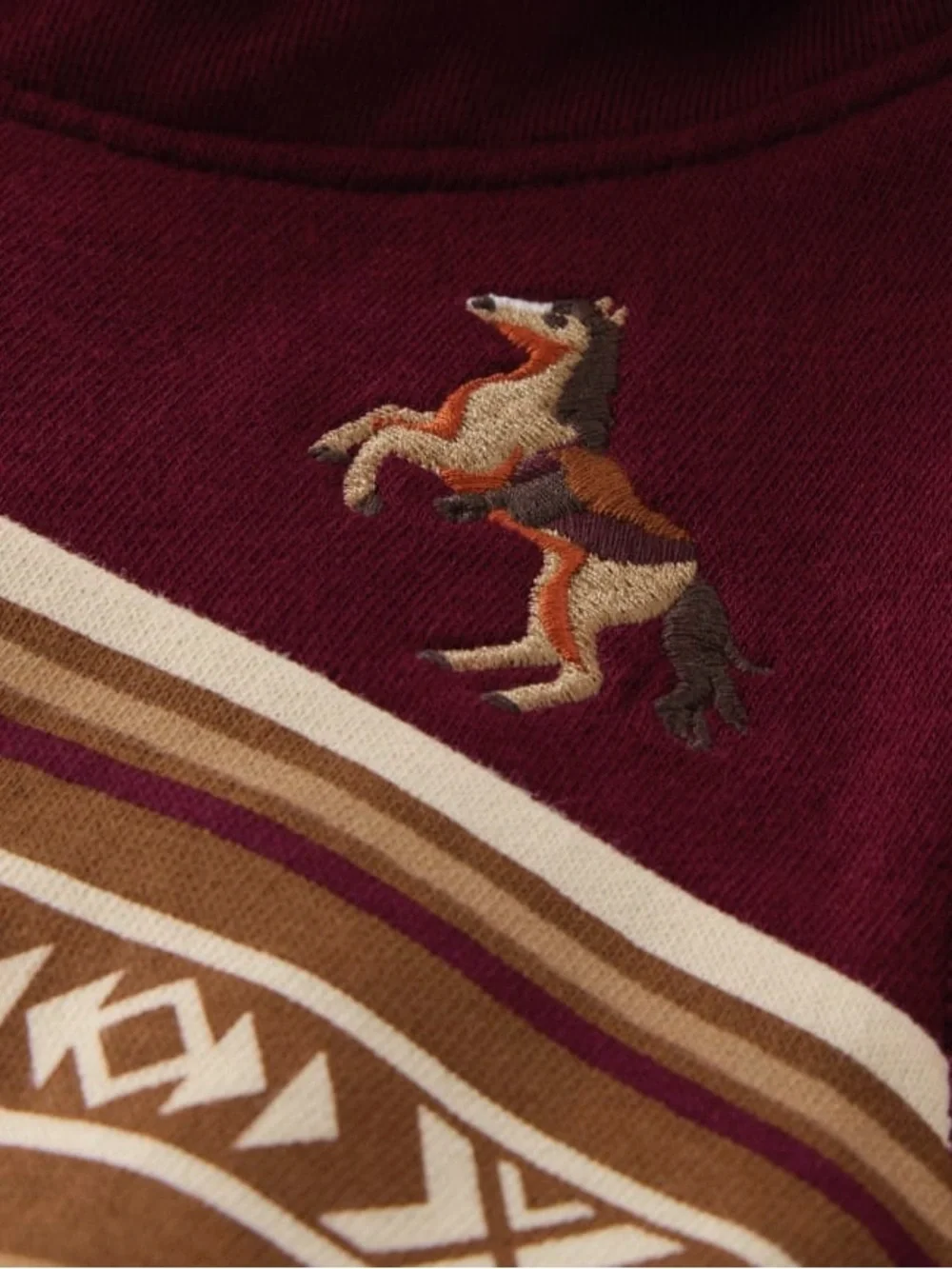 Gymboree Colorblock Horse Fleece Hoodie - Rustic Ranch - Brown